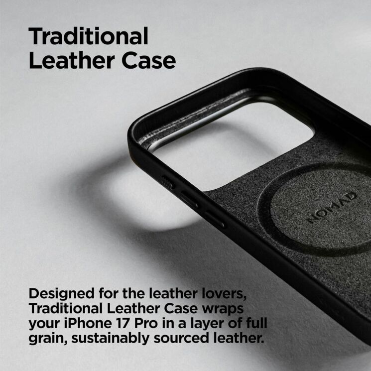 Защитный чехол Nomad Traditional Leather Case для iPhone 17 Pro (NM011932858) - English Tan: фото 10 из 12