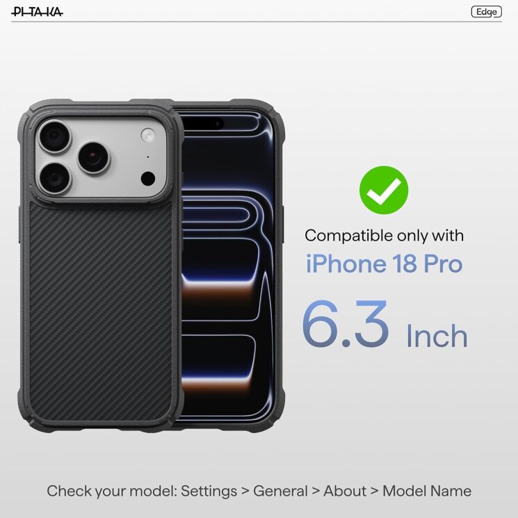 Захисний чохол Pitaka Cairn Case для iPhone 18 Pro / 17 Pro (KI1803CP2) - Midnight (423754L) Захисний чохол Pitaka Cairn Case для iPhone 18 Pro / 17 Pro (KI1803CP2) - Midnight: фото 5 з 13