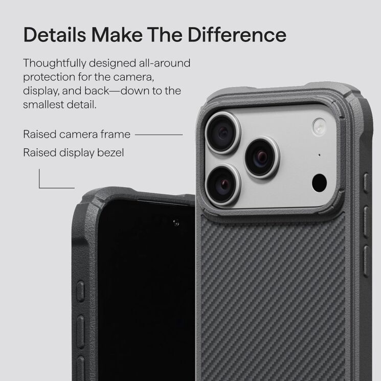Захисний чохол Pitaka Cairn Case для iPhone 18 Pro / 17 Pro (KI1803CP2) - Midnight (423754L) Захисний чохол Pitaka Cairn Case для iPhone 18 Pro / 17 Pro (KI1803CP2) - Midnight: фото 10 з 13