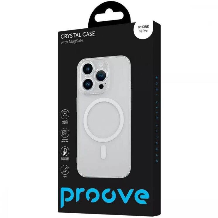 Защитный чехол Proove Crystal Case with MagSafe для Apple iPhone 16 Pro - Transparent: фото 2 из 5