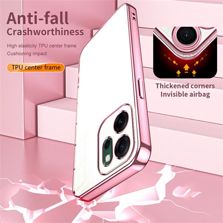 Защитный чехол Reframe Electroplating Frame для OPPO Reno 14 F/FS - Transparent: фото 6 из 7