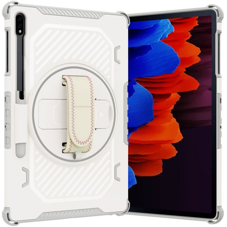 Защитный чехол Reframe Kickstand Strap для Samsung Galaxy Tab S7 FE / S7 Plus / S8 Plus / S9 Plus (T730/736/800/806/970/975/810/816) - Grey: фото 3 из 19