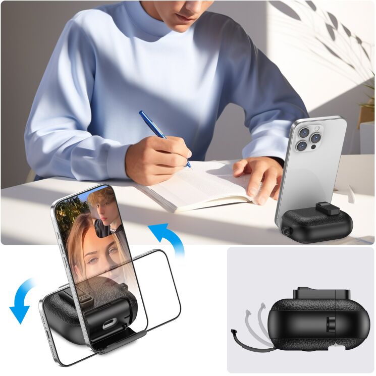 Защитный чехол Reframe Leather Texture для Apple AirPods Pro 2 - Black (306054B) Защитный чехол Reframe Leather Texture для Apple AirPods Pro 2 - Black: фото 3 из 7