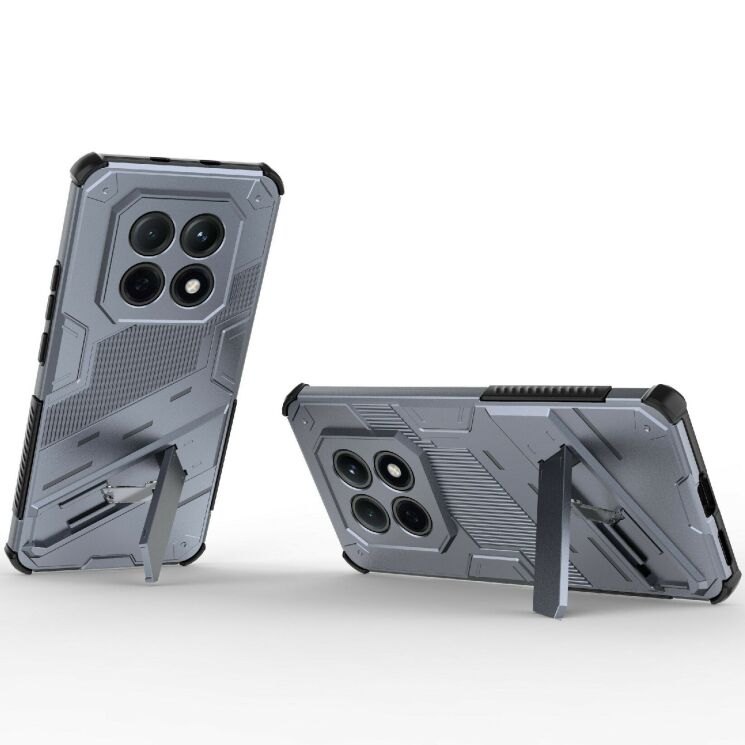 Захисний чохол з підставкою Deexe Bibercas для Xiaomi Redmi Note 15 5G / Poco M8 5G - Grey: фото 2 з 5