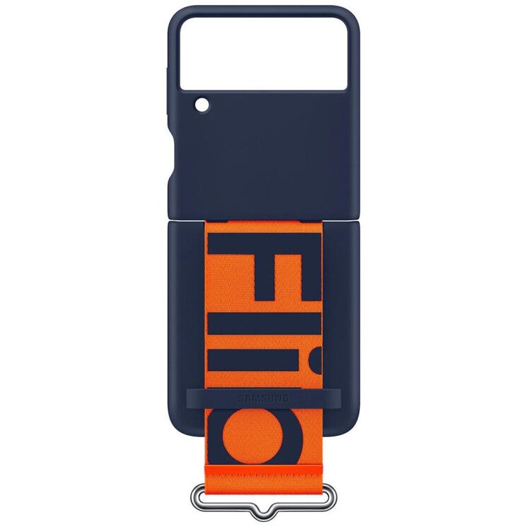 Защитный чехол Silicone Cover with Strap для Samsung Galaxy Flip 3 (EF-GF711TNEGRU) - Navy: фото 5 из 5