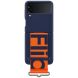 Защитный чехол Silicone Cover with Strap для Samsung Galaxy Flip 3 (EF-GF711TNEGRU) - Navy (282324N). Фото 1 из 5