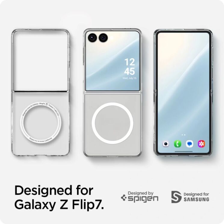 Захисний чохол Spigen (SGP) AirSkin (MagFit) для Samsung Galaxy Flip 7 (ACS09556) - Clear / White: фото 14 з 19