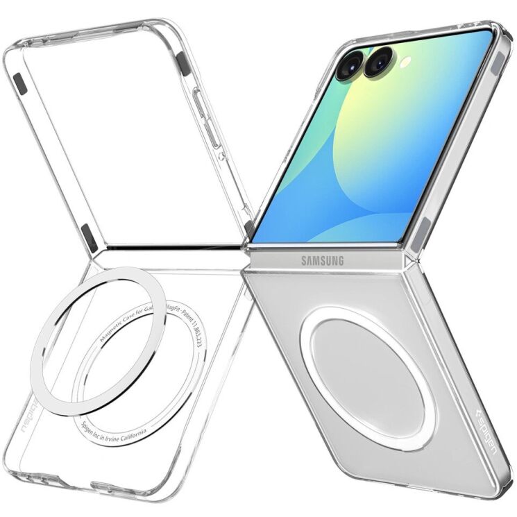 Захисний чохол Spigen (SGP) AirSkin (MagFit) для Samsung Galaxy Flip 7 (ACS09556) - Clear / White: фото 2 з 19