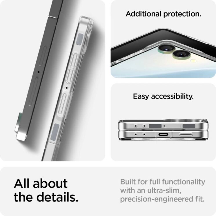 Захисний чохол Spigen (SGP) AirSkin (MagFit) для Samsung Galaxy Flip 7 (ACS09556) - Clear / White: фото 19 з 19