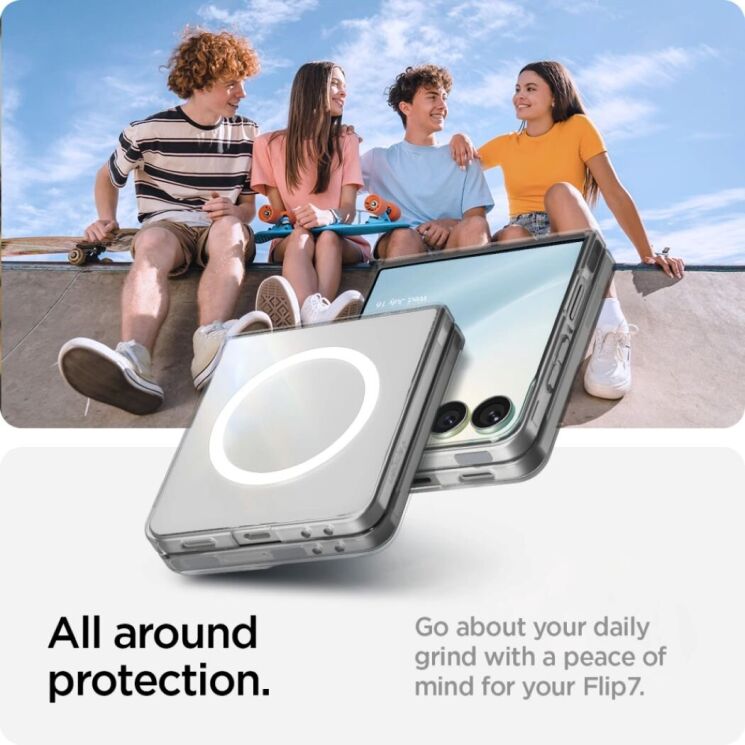 Захисний чохол Spigen (SGP) AirSkin (MagFit) для Samsung Galaxy Flip 7 (ACS09556) - Clear / White: фото 15 з 19