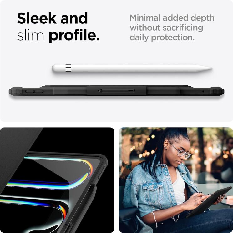 Защитный чехол Spigen (SGP) AirSkin Pro для Apple iPad Pro 13 (2024) - Black: фото 15 из 16