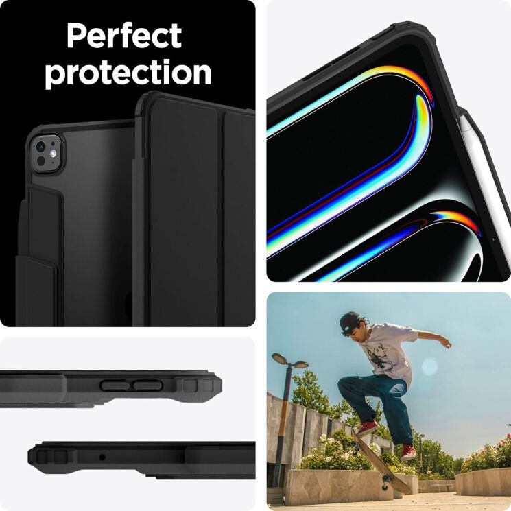 Защитный чехол Spigen (SGP) AirSkin Pro для Apple iPad Pro 13 (2024) - Black: фото 14 из 16