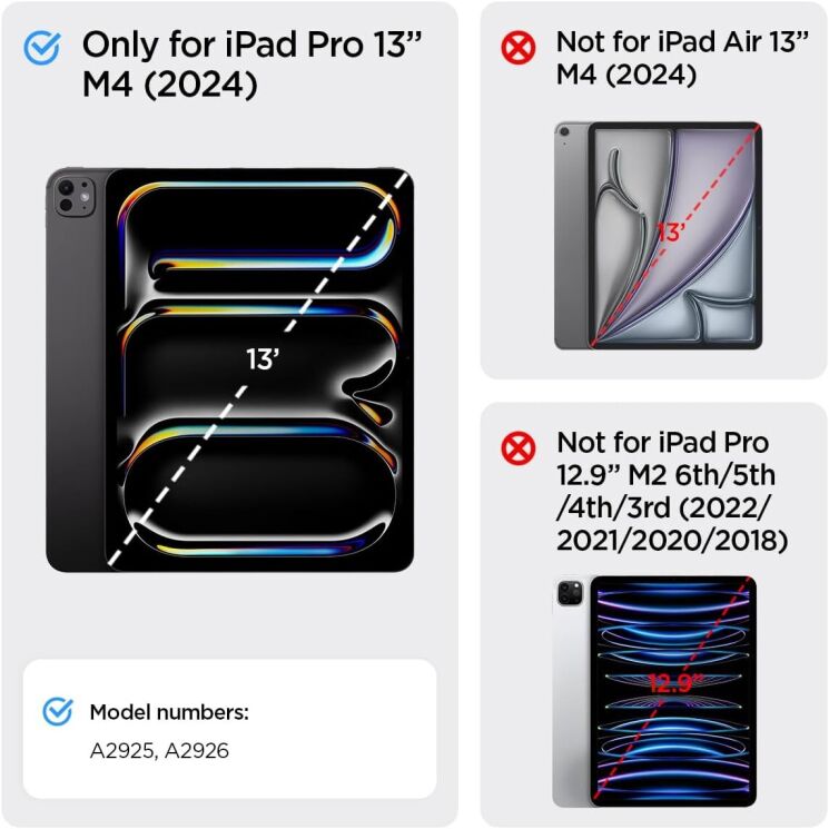 Защитный чехол Spigen (SGP) AirSkin Pro для Apple iPad Pro 13 (2024) - Black: фото 11 из 16