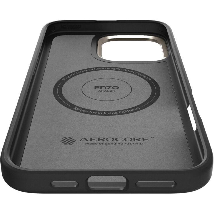 Защитный чехол Spigen (SGP) Enzo Aramid (MagFit) для Apple iPhone 16 Pro - Black Natural: фото 7 из 16