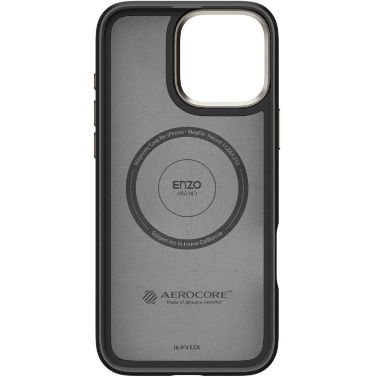 Защитный чехол Spigen (SGP) Enzo Aramid (MagFit) для Apple iPhone 16 Pro - Black Natural: фото 6 из 16