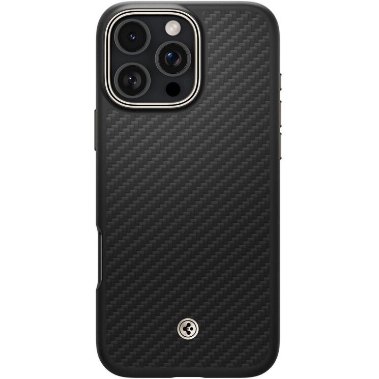 Защитный чехол Spigen (SGP) Enzo Aramid (MagFit) для Apple iPhone 16 Pro - Black Natural: фото 2 из 16