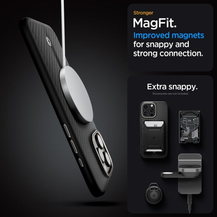 Защитный чехол Spigen (SGP) Enzo Aramid (MagFit) для Apple iPhone 16 Pro - Black Natural: фото 16 из 16