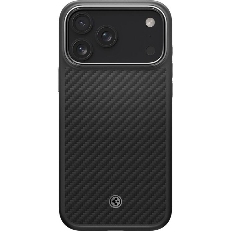 Защитный чехол Spigen Enzo Aramid T (MagFit) для iPhone 17 Pro (ACS09958) - Black Silver: фото 3 из 16