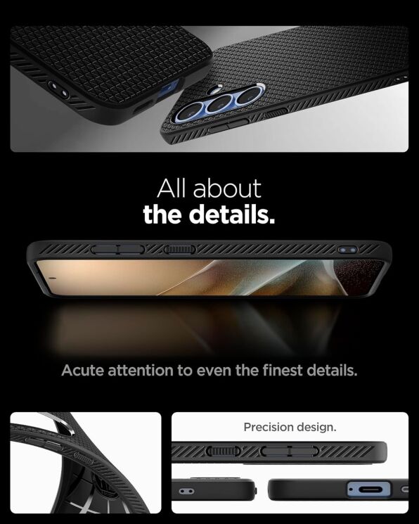 Захисний чохол Spigen (SGP) Liquid Air для Samsung Galaxy S25 (S931) ACS09000 - Black: фото 17 з 17