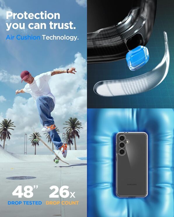 Защитный чехол Spigen (SGP) Ultra Hybrid для Samsung Galaxy S24 FE (S721) - Clear: фото 11 из 13