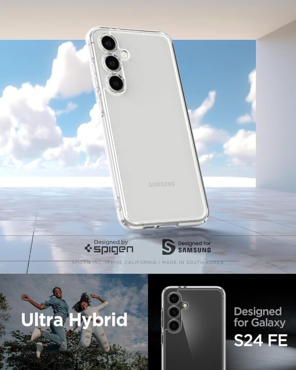 Защитный чехол Spigen (SGP) Ultra Hybrid для Samsung Galaxy S24 FE (S721) - Clear: фото 8 из 13