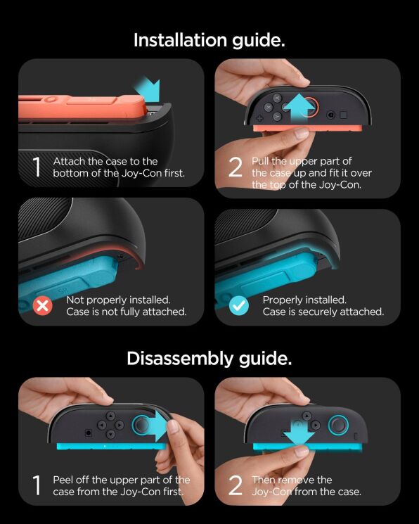 Захисний чохол Spigen Snap Switch для Nintendo Switch 2 (ACS09288) - Black: фото 17 з 17