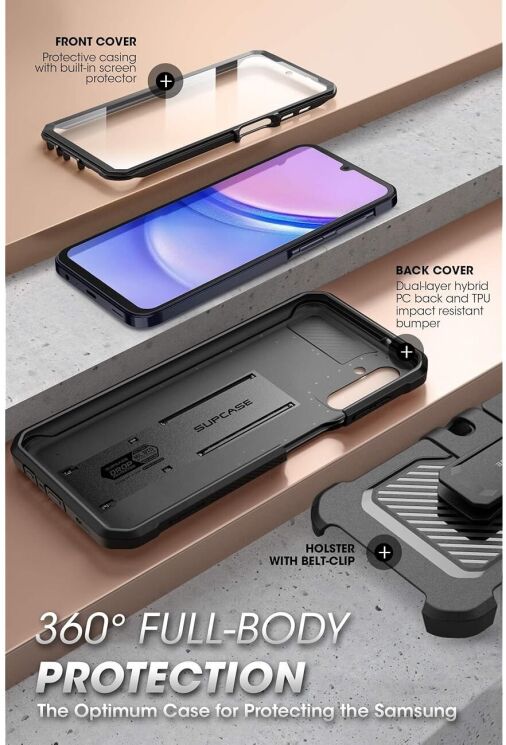 Захисний чохол Supcase Unicorn Beetle PRO Rugged Holster для Samsung Galaxy A15 (A155) - Black: фото 11 з 12