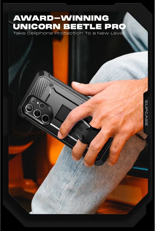 Защитный чехол Supcase Unicorn Beetle PRO Screen Protector для Samsung Galaxy S23 Ultra (S918) - Black: фото 11 из 11