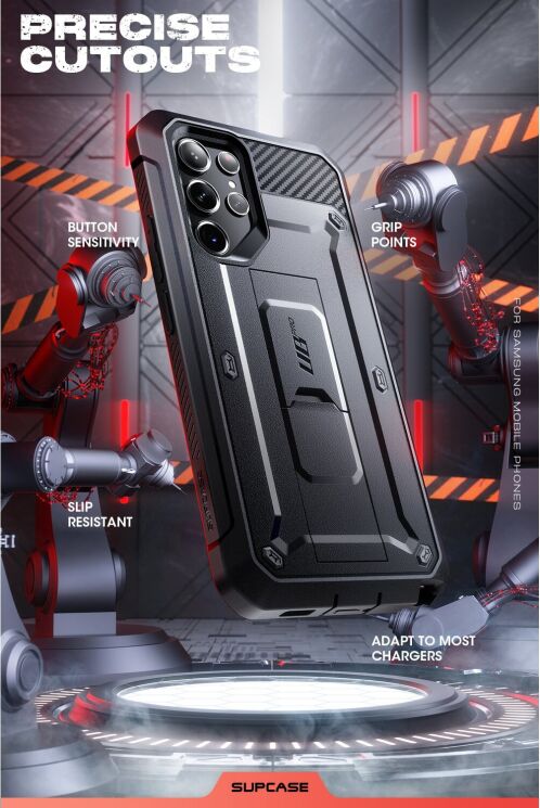 Защитный чехол Supcase Unicorn Beetle PRO Screen Protector для Samsung Galaxy S23 Ultra (S918) - Black: фото 9 из 11