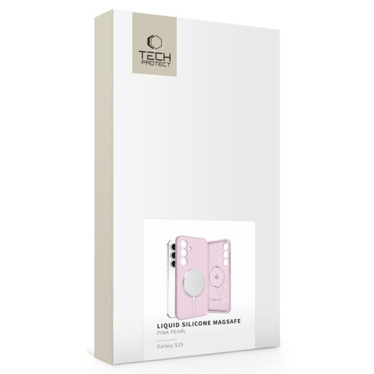 Защитный чехол Tech-Protect Liquid Silicone MagSafe для Samsung Galaxy S25 (S931) 5906302322169 - Pink Pearl: фото 3 из 4