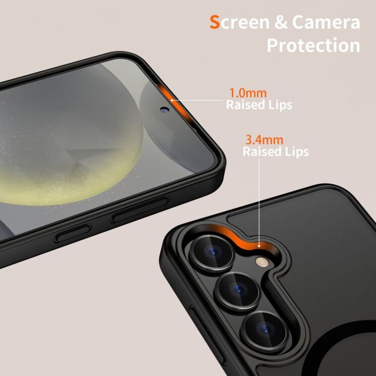 Защитный чехол Tech-Protect Magmat MagSafe для Samsung Galaxy S25 Plus (S936) - Matte Black: фото 3 из 5