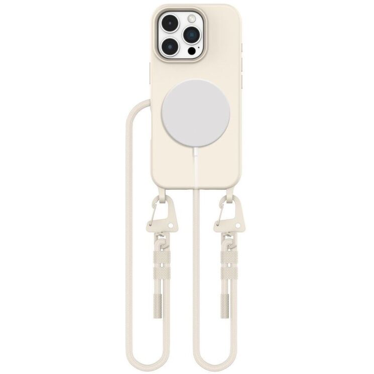 Защитный чехол Tech-Protect Magnecklace MagSafe для Apple iPhone 16 Pro - Cosmic Latte: фото 2 из 6