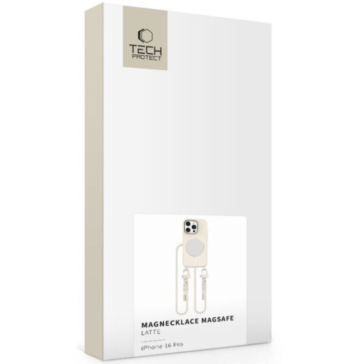 Защитный чехол Tech-Protect Magnecklace MagSafe для Apple iPhone 16 Pro - Cosmic Latte: фото 3 из 6