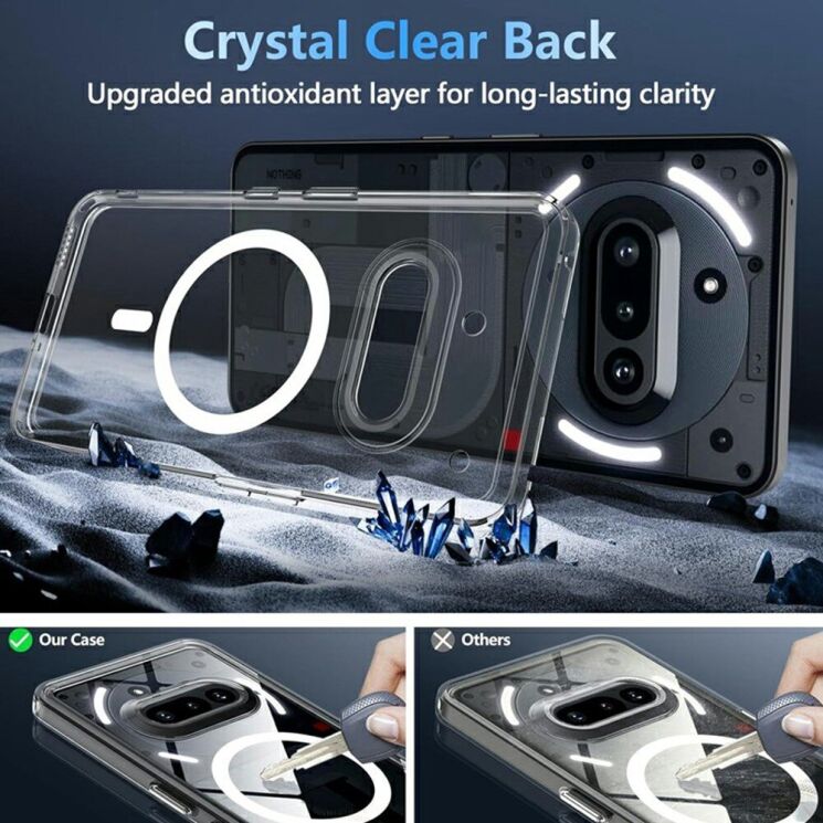 Защитный чехол UniCase AirBag MagSafe для Nothing Phone (3a) - Transparent: фото 8 из 9
