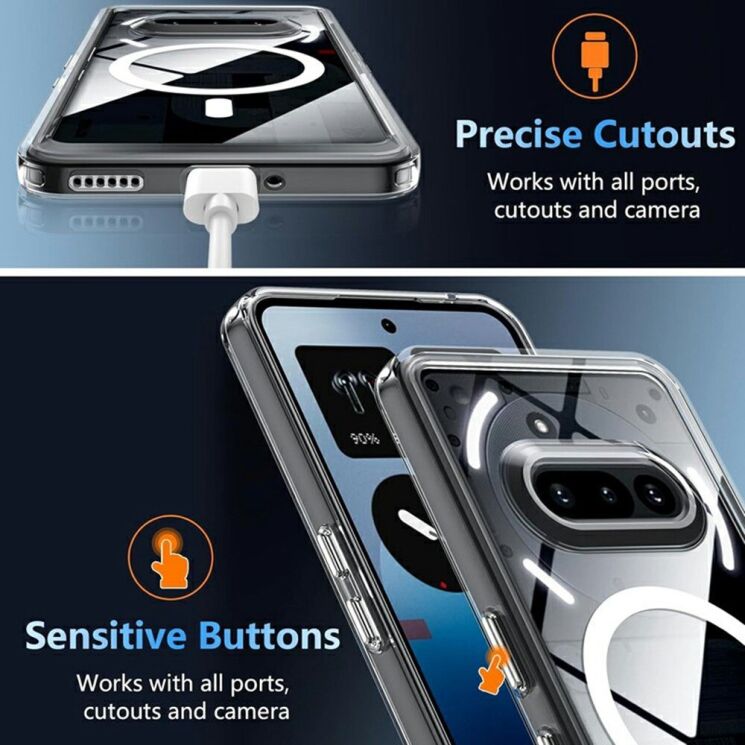 Защитный чехол UniCase AirBag MagSafe для Nothing Phone (3a) - Transparent: фото 7 из 9