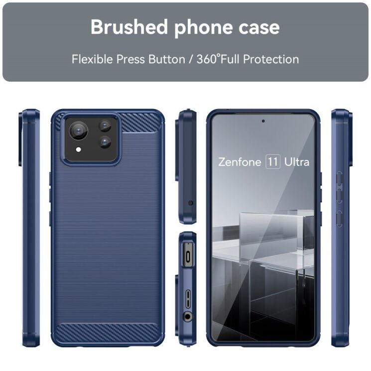 Защитный чехол UniCase Carbon для ASUS Zenfone 11 Ultra - Red: фото 8 из 8