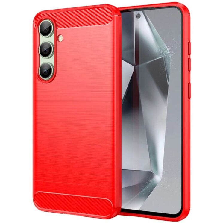 Защитный чехол UniCase Carbon для Samsung Galaxy S24 FE (S721) - Red: фото 1 из 8