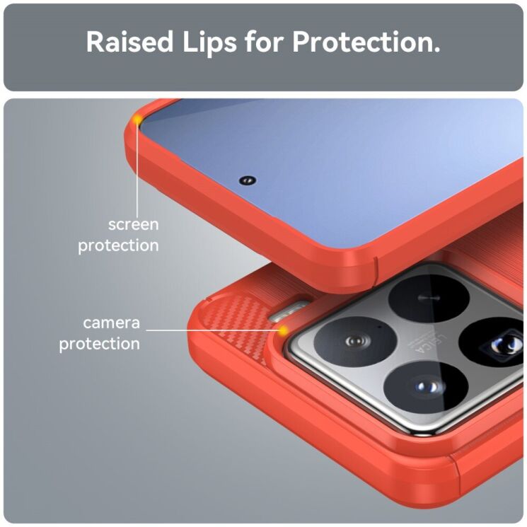 Защитный чехол UniCase Carbon для Xiaomi 15 Pro - Blue: фото 6 из 8