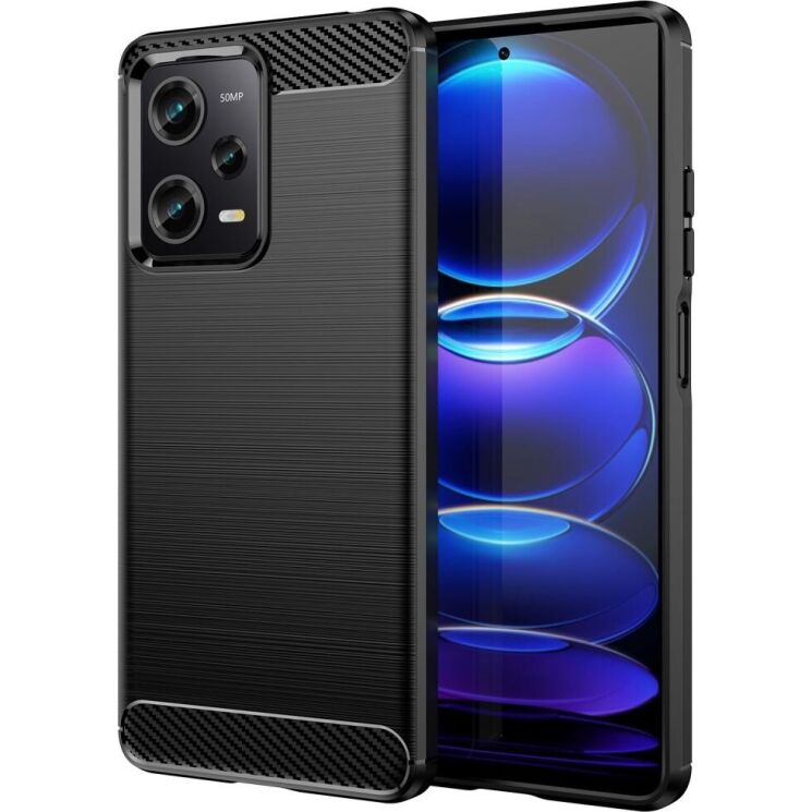 Защитный чехол UniCase Carbon для Xiaomi Redmi Note 12 Pro 5G / Poco X5 Pro - Black: фото 1 из 8