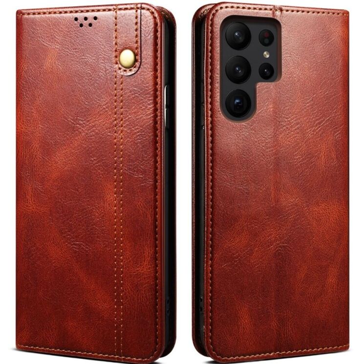 Защитный чехол UniCase Leather Wallet для Samsung Galaxy S24 Ultra - Brown: фото 1 из 8