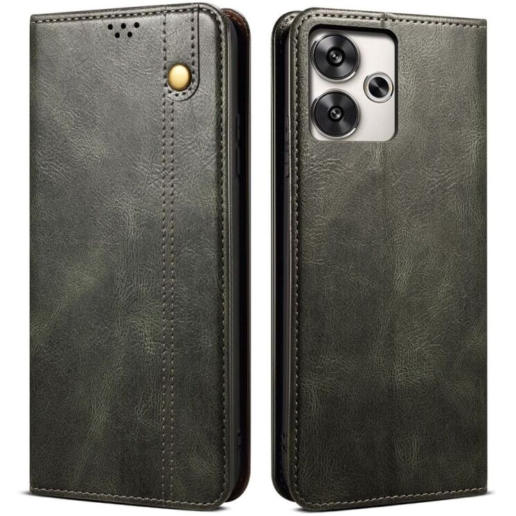 Защитный чехол UniCase Leather Wallet для Xiaomi Poco F6 - Green: фото 1 из 6