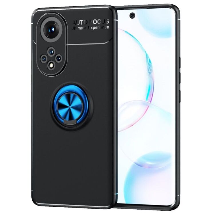 Чохол з магнітним кільцем UniCase Magnetic Ring для Huawei Nova 9 - Black / Blue: фото 1 з 16