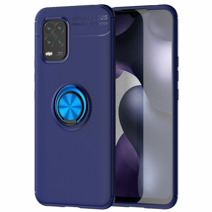 Чехол с магнитным кольцом UniCase Magnetic Ring для Xiaomi Mi 10 Lite - Blue: фото 1 из 16