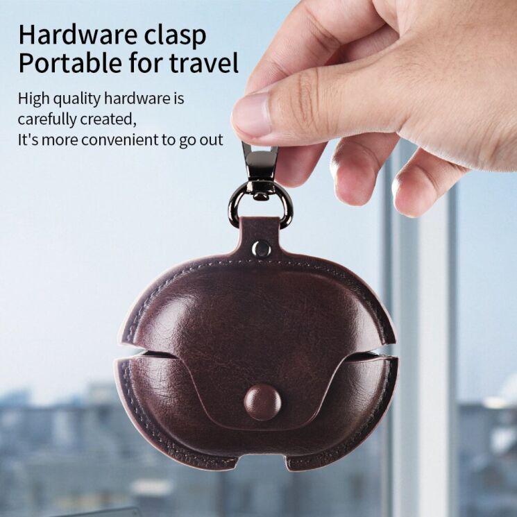 Защитный чехол UniCase Retro Cover для Huawei FreeBuds Pro 5 / Pro 4 / Pro 3 - Dark Brown: фото 3 из 12