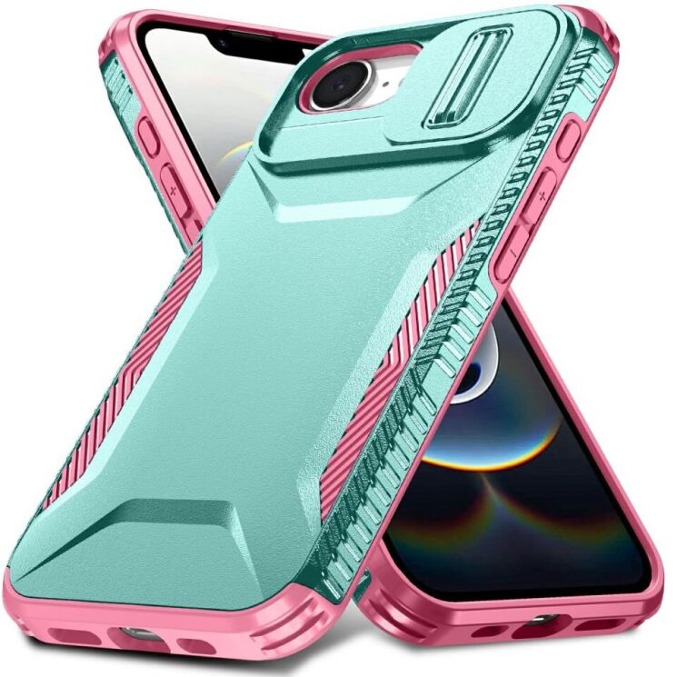 Защитный чехол UniCase Shuttle Guard для Apple iPhone 16e - Green / Pink: фото 1 из 7