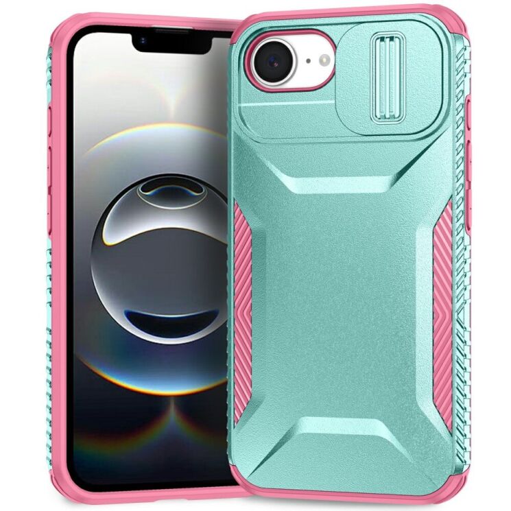 Защитный чехол UniCase Shuttle Guard для Apple iPhone 16e - Green / Pink: фото 2 из 7
