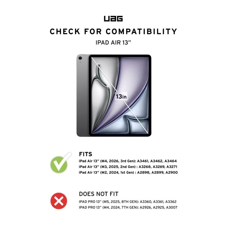 Захисний чохол URBAN ARMOR GEAR Scout Plus для iPad Air 13 M4/M3/M2 (2026/2025/2024) - Ash: фото 5 з 8