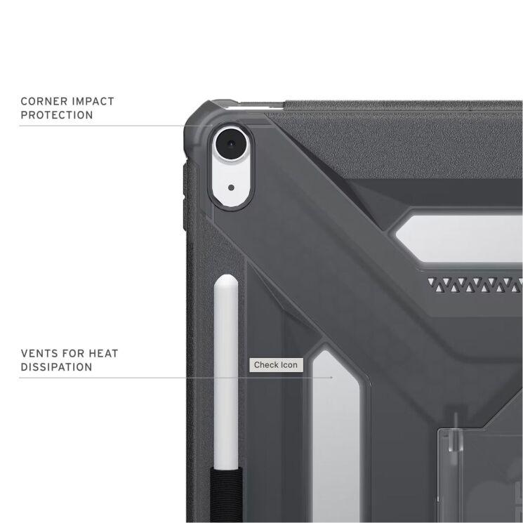 Захисний чохол URBAN ARMOR GEAR Scout Plus для iPad Air 13 M4/M3/M2 (2026/2025/2024) - Ash: фото 7 з 8