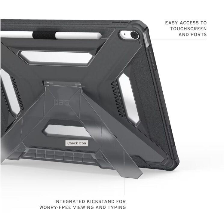 Захисний чохол URBAN ARMOR GEAR Scout Plus для iPad Air 13 M4/M3/M2 (2026/2025/2024) - Ash: фото 8 з 8