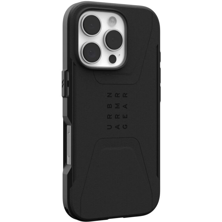 Захисний чохол URBAN ARMOR GEAR (UAG) Civilian MagSafe для Apple iPhone 16 Pro - Black: фото 3 з 13
